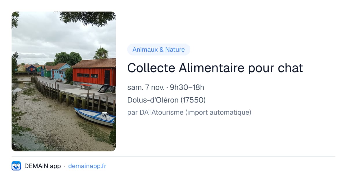 Collecte Alimentaire pour chat — Dolus-d'Oléron