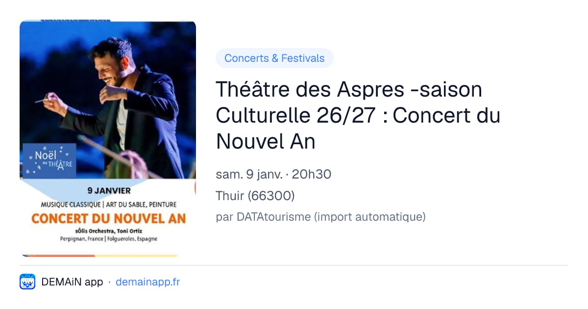 Théâtre des Aspres -saison Culturelle 26/27 : Concert du Nouvel An — Thuir