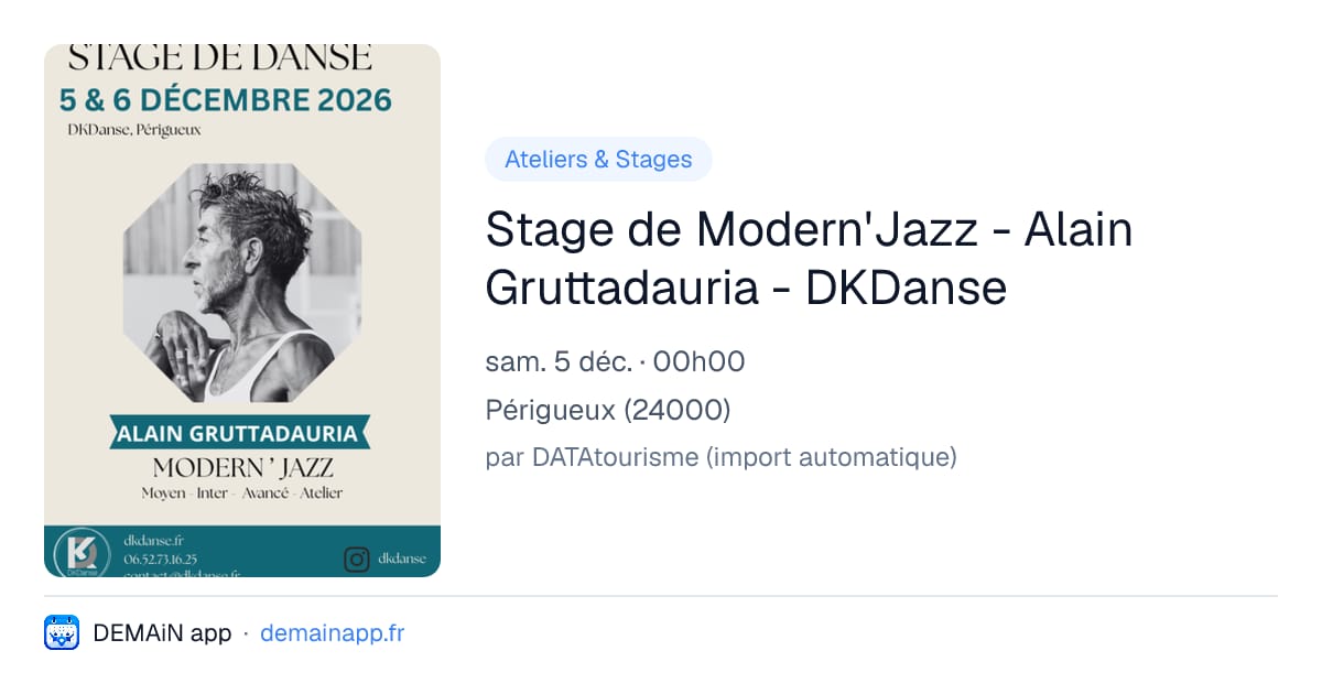 Stage de Modern'Jazz - Alain Gruttadauria - DKDanse — Périgueux