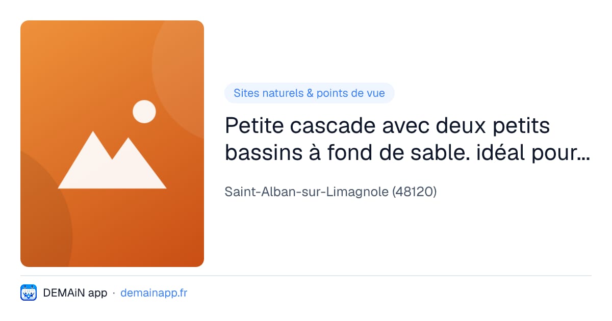 Petite cascade avec deux petits bassins à fond de sable. idéal pour une pause fraîcheur — Saint-Alban-sur-Limagnole