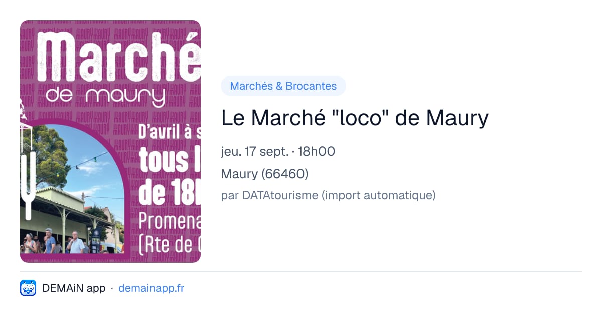 Le Marché "loco" de Maury — Maury