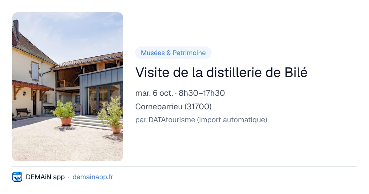 Visite de la distillerie de Bilé — Cornebarrieu