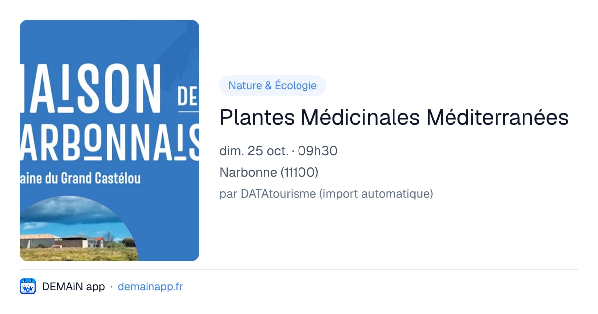 Plantes Médicinales Méditerranées — Narbonne