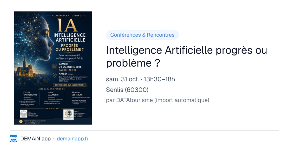 Intelligence Artificielle progrès ou problème ? — Senlis