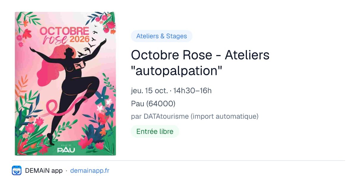 Octobre Rose - Ateliers "autopalpation" — Pau
