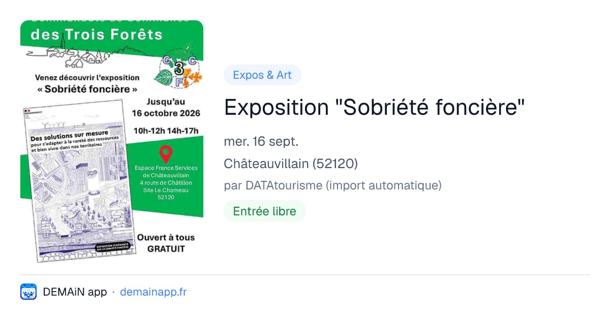 Exposition "Sobriété foncière" — Châteauvillain