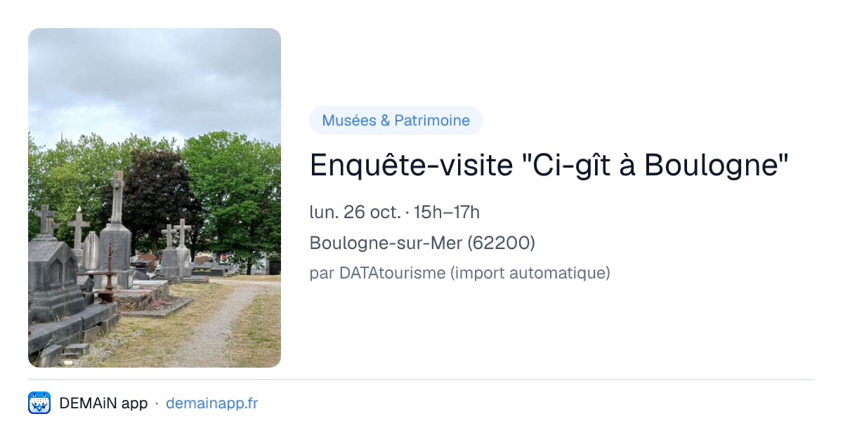 Enquête-visite "Ci-gît à Boulogne" — Boulogne-sur-Mer