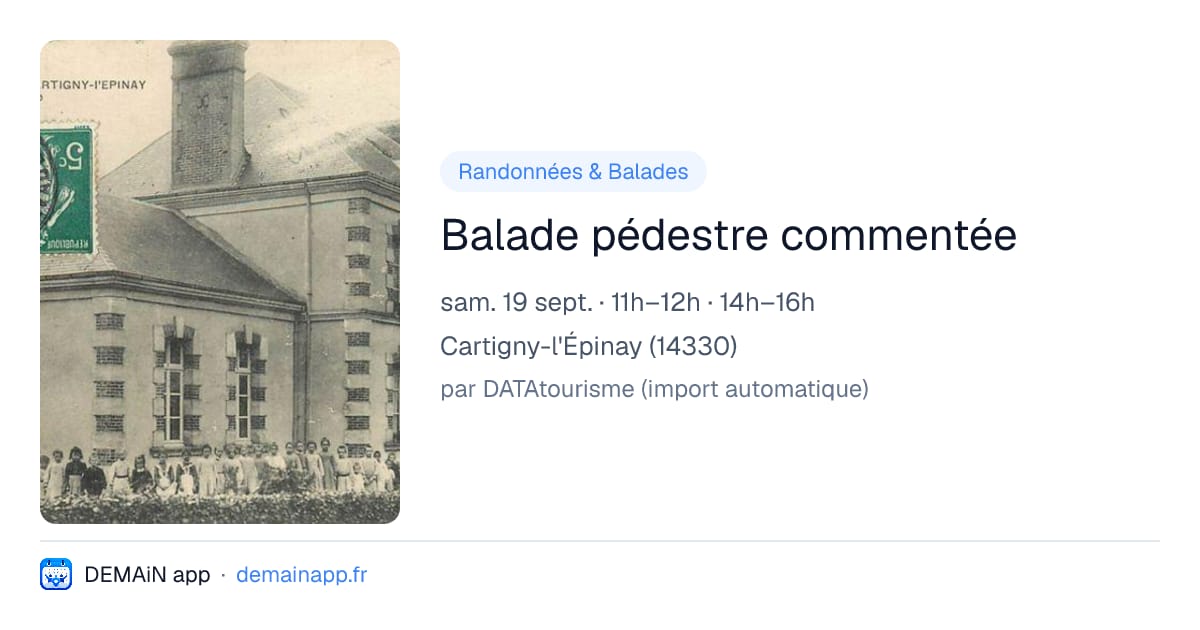 Balade pédestre commentée — Cartigny-l'Épinay