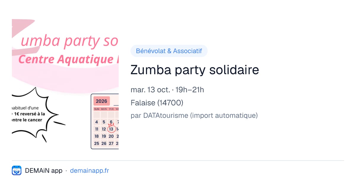 Zumba party solidaire — Falaise