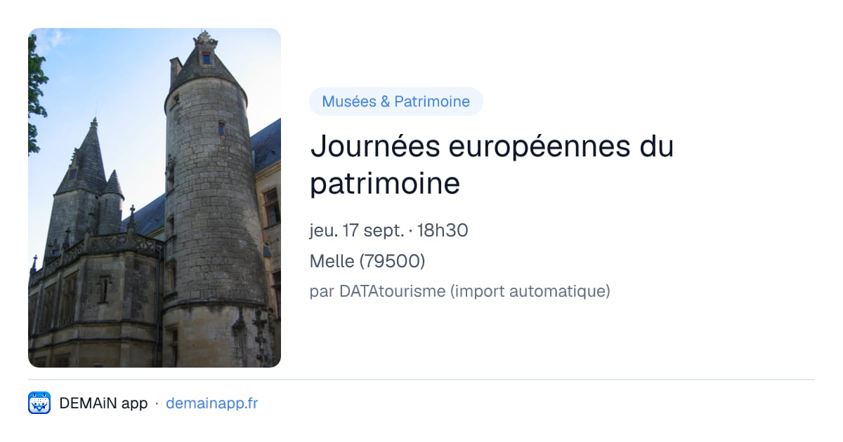 Journées européennes du patrimoine — Melle