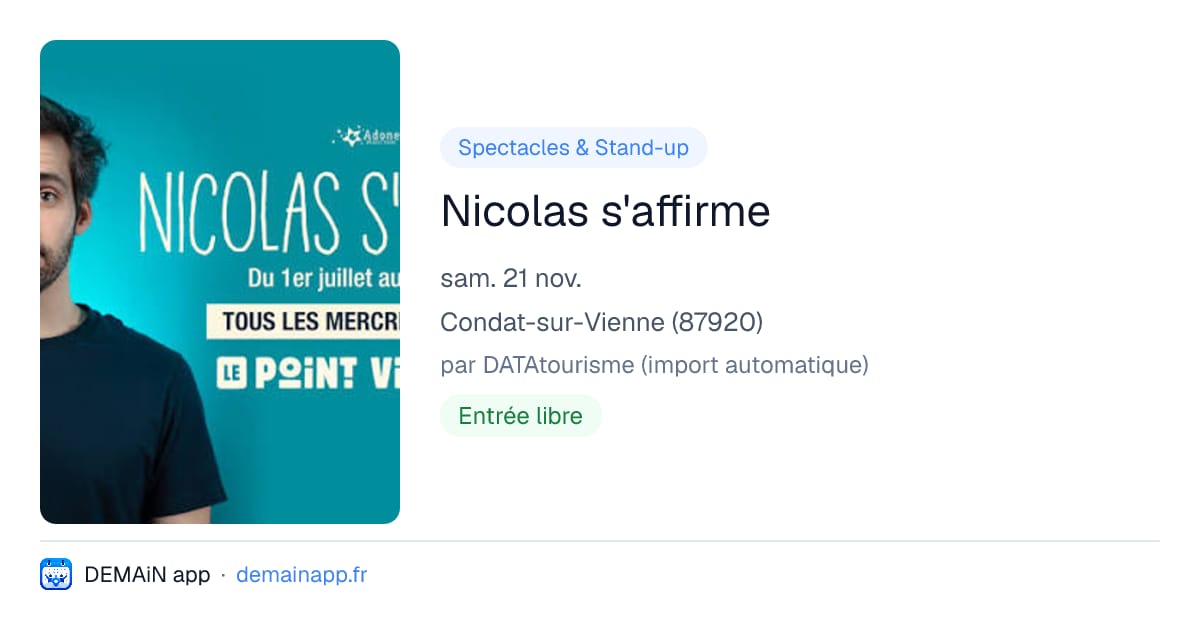 Nicolas s'affirme — Condat-sur-Vienne