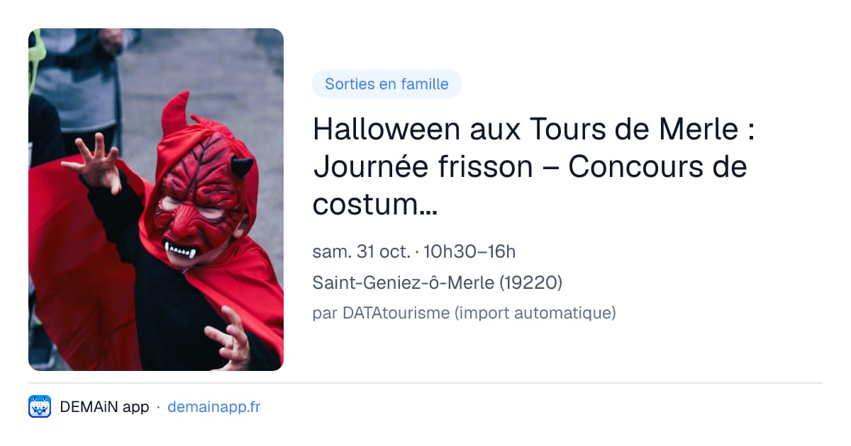Halloween aux Tours de Merle : Journée frisson – Concours de costumes d’Halloween — Saint-Geniez-ô-Merle