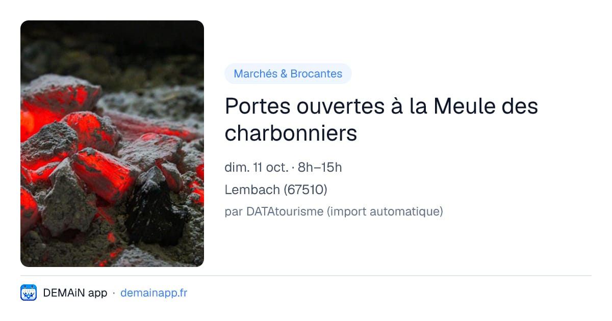 Portes ouvertes à la Meule des charbonniers — Lembach
