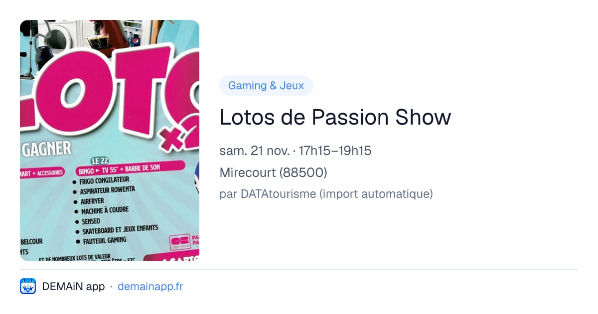 Lotos de Passion Show — Mirecourt