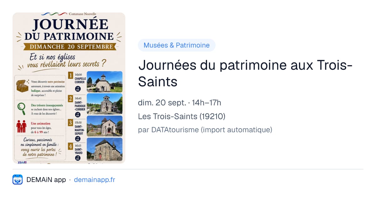Journées du patrimoine aux Trois-Saints — Les Trois-Saints