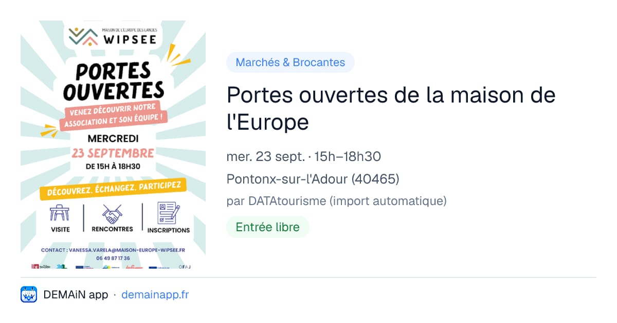 Portes ouvertes de la maison de l'Europe — Pontonx-sur-l'Adour