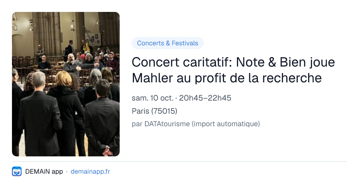 Concert caritatif: Note & Bien joue Mahler au profit de la recherche — Paris
