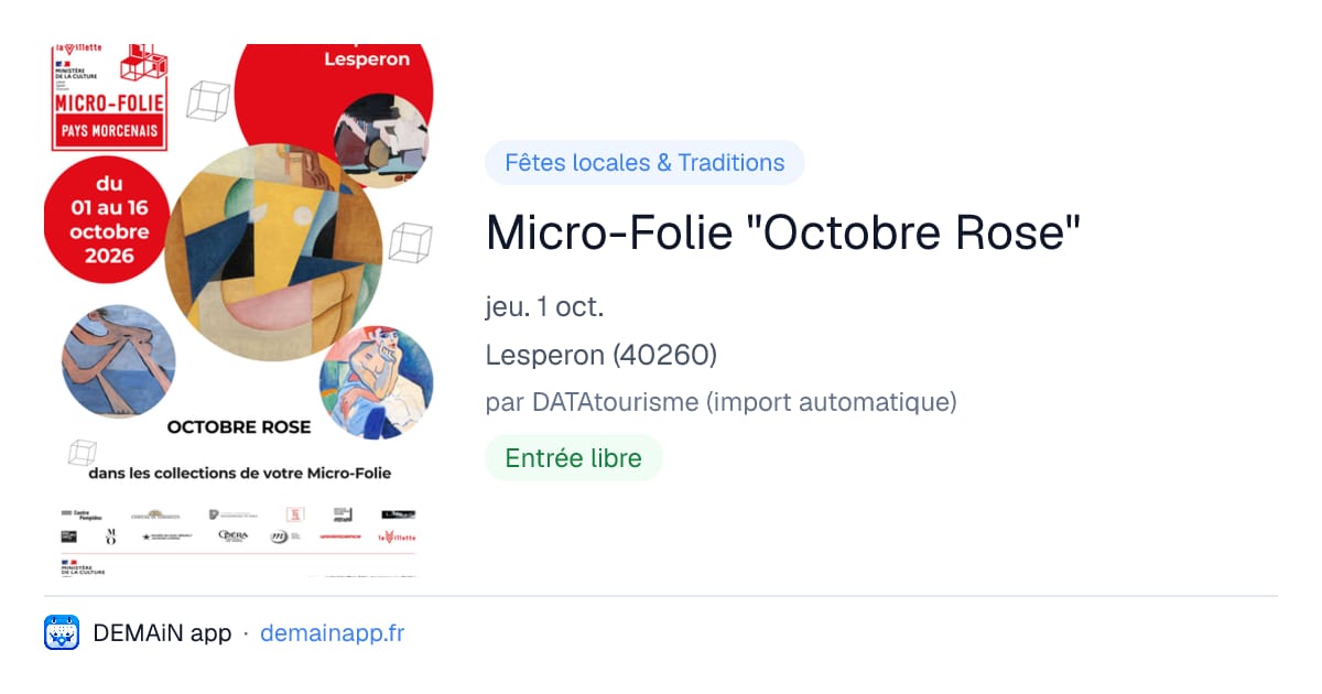 Micro-Folie "Octobre Rose" — Lesperon