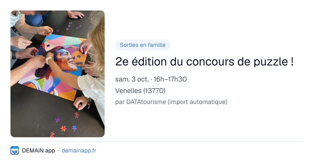 2e édition du concours de puzzle ! — Venelles