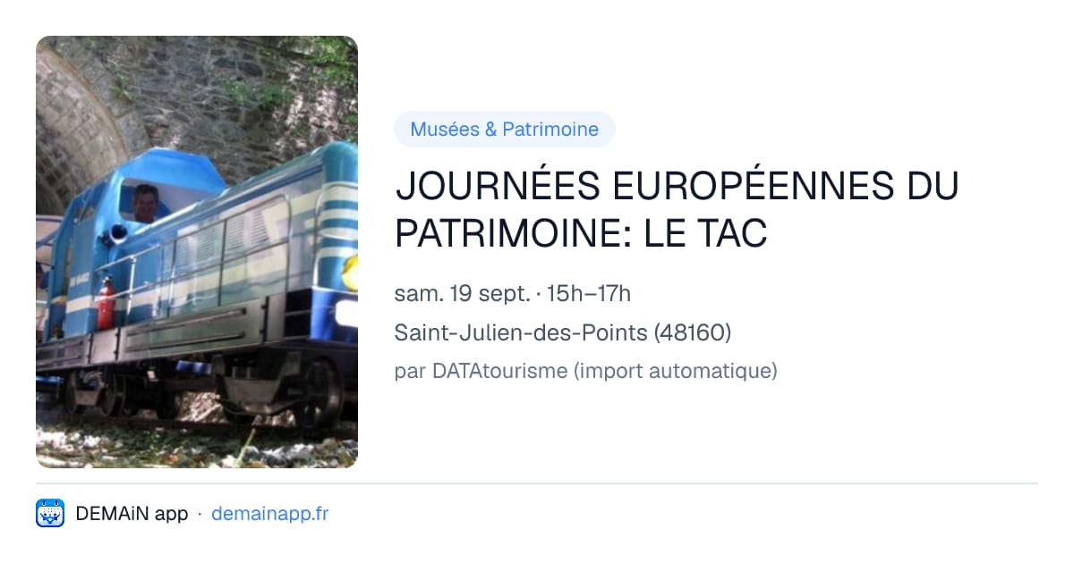 JOURNÉES EUROPÉENNES DU PATRIMOINE: LE TAC — Saint-Julien-des-Points
