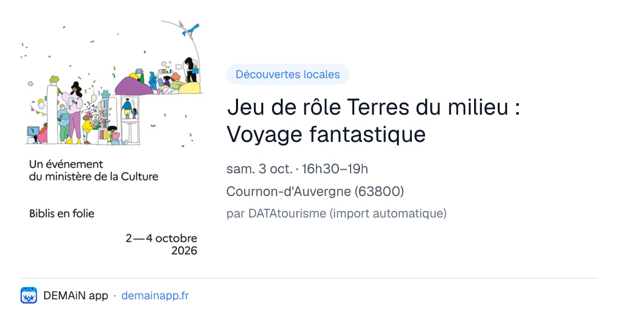 Jeu de rôle Terres du milieu : Voyage fantastique — Cournon-d'Auvergne