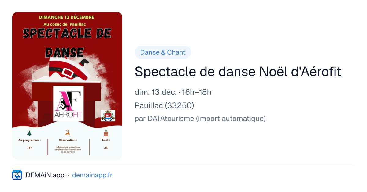 Spectacle de danse Noël d'Aérofit — Pauillac