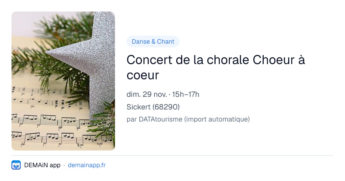 Concert de la chorale Choeur à coeur — Sickert
