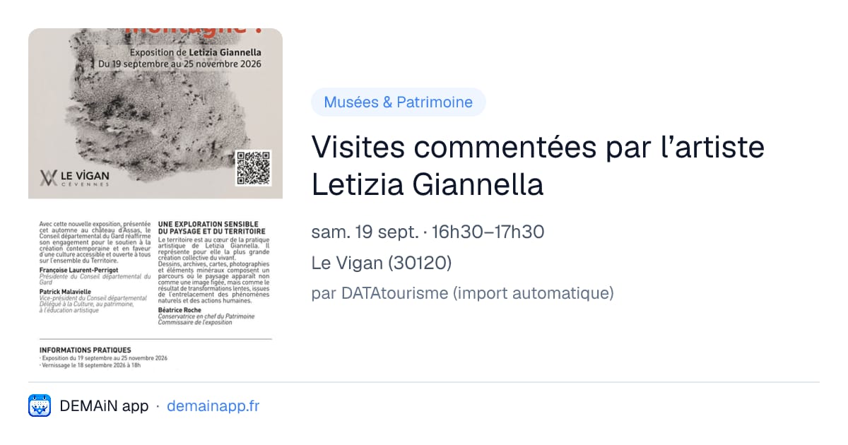 Visites commentées par l’artiste Letizia Giannella — Le Vigan