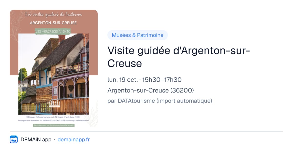 Visite guidée d'Argenton-sur-Creuse — Argenton-sur-Creuse
