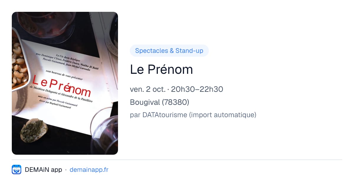 Le Prénom — Bougival