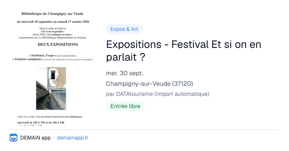 Expositions - Festival Et si on en parlait ? — Champigny-sur-Veude