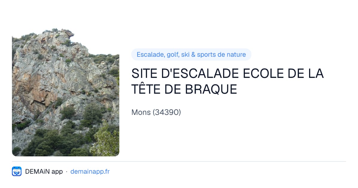 SITE D'ESCALADE ECOLE DE LA TÊTE DE BRAQUE — Mons