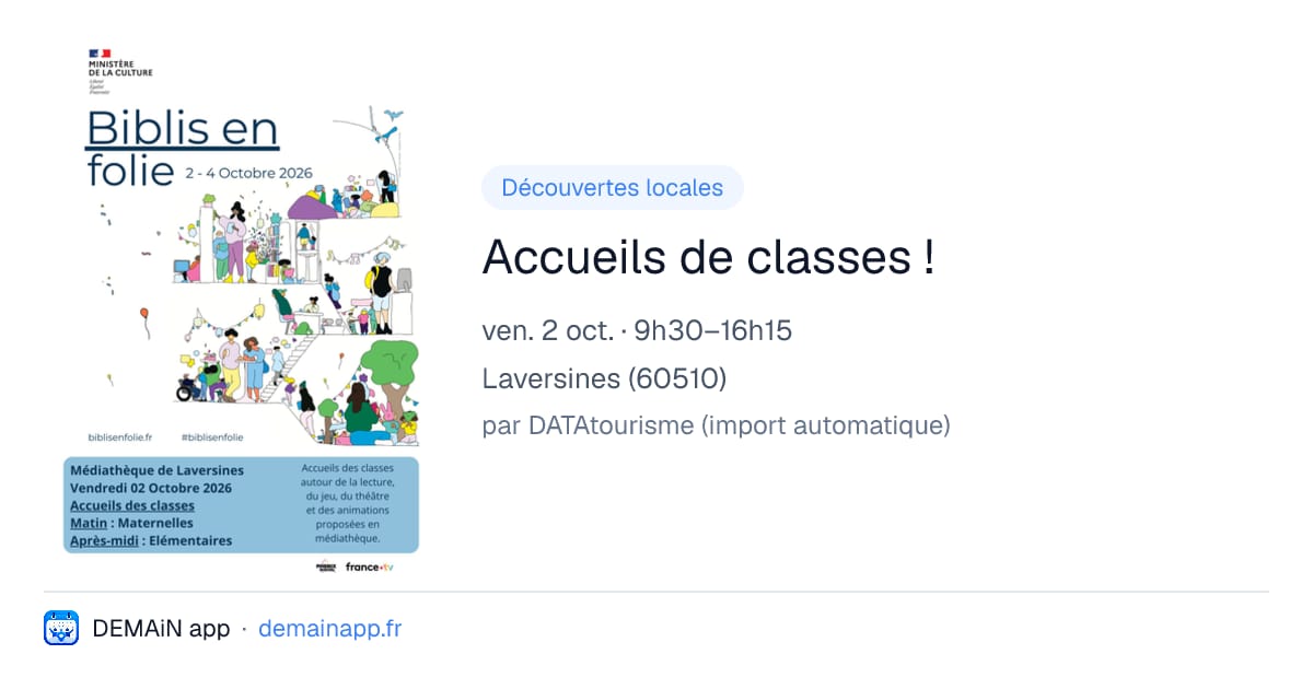Accueils de classes ! — Laversines