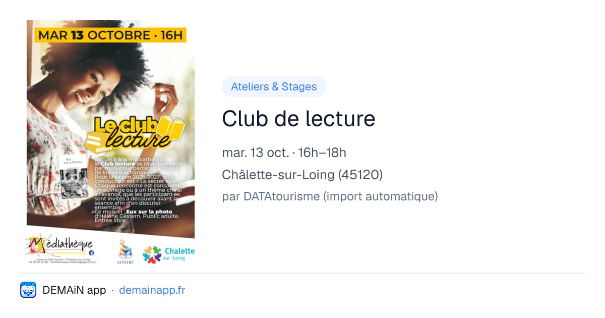 Club de lecture — Châlette-sur-Loing