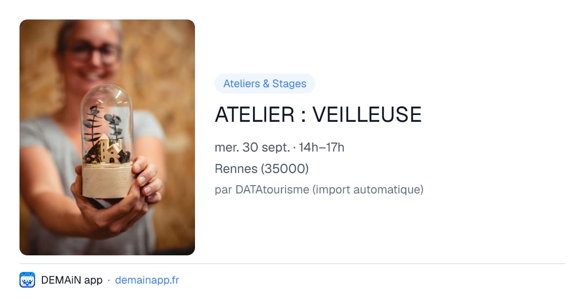 ATELIER : VEILLEUSE — Rennes