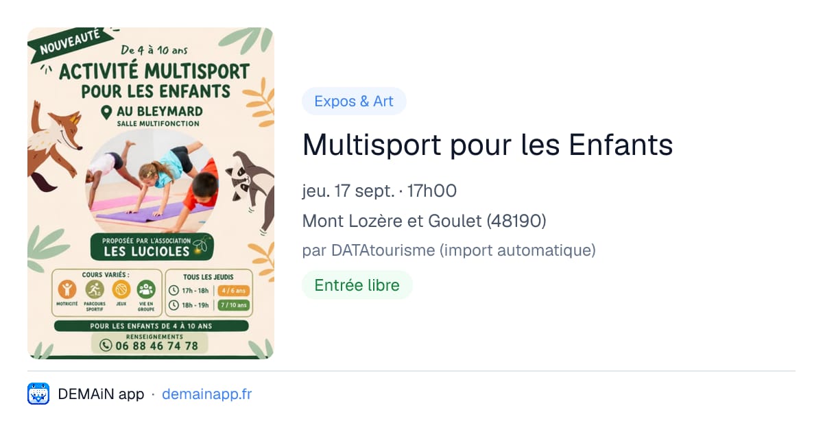 Multisport pour les Enfants — Mont Lozère et Goulet