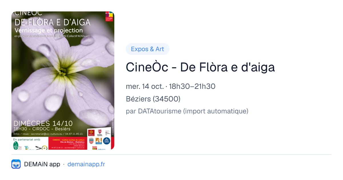 CineÒc - De Flòra e d'aiga — Béziers