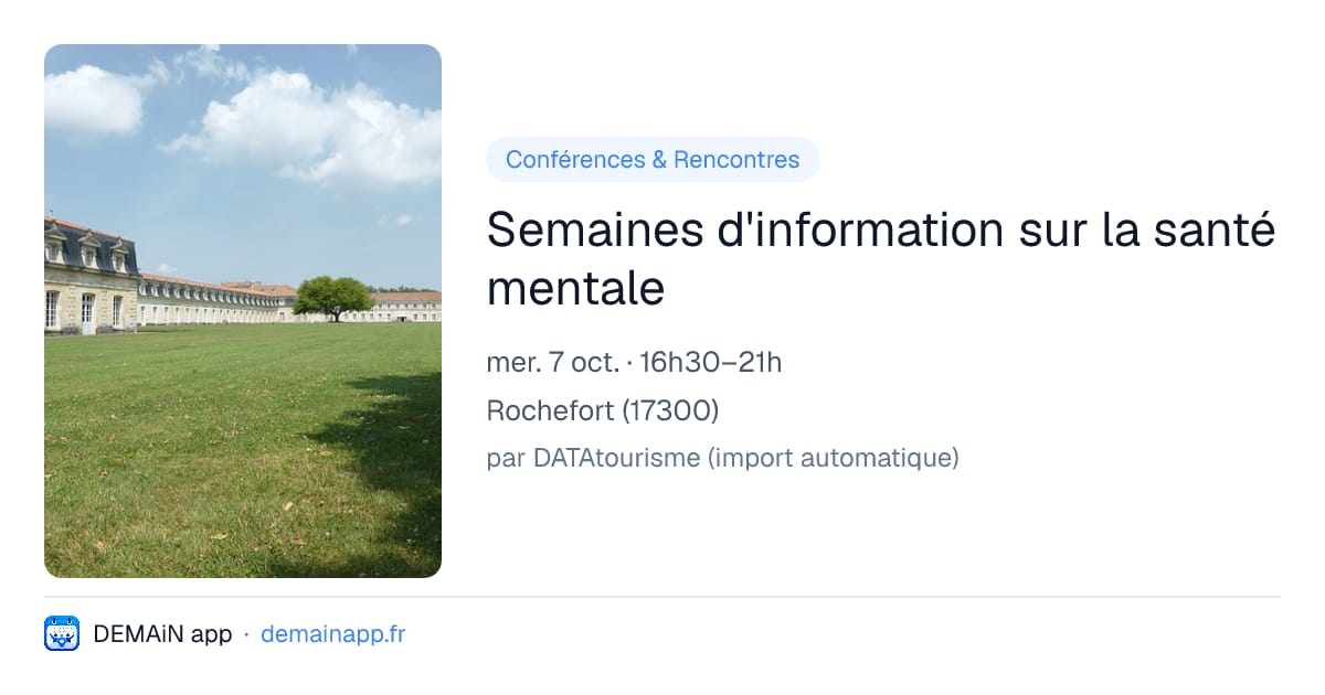 Semaines d'information sur la santé mentale — Rochefort