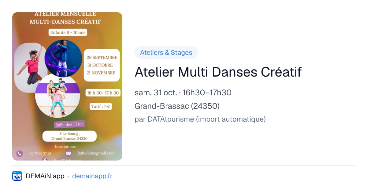 Atelier Multi Danses Créatif — Grand-Brassac