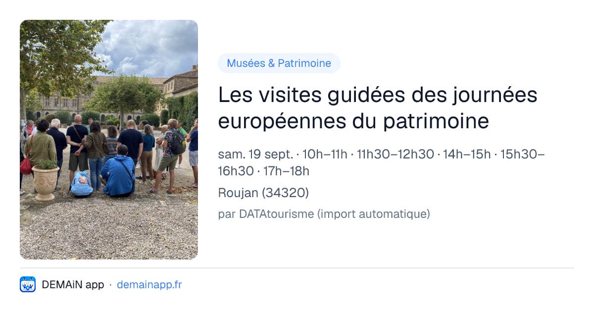 Les visites guidées des journées européennes du patrimoine — Roujan