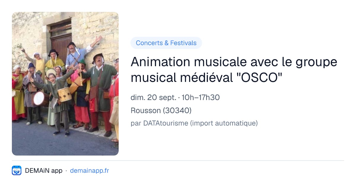 Animation musicale avec le groupe musical médiéval "OSCO" — Rousson