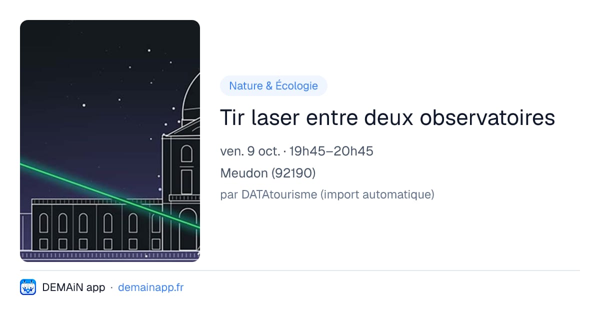 Tir laser entre deux observatoires — Meudon