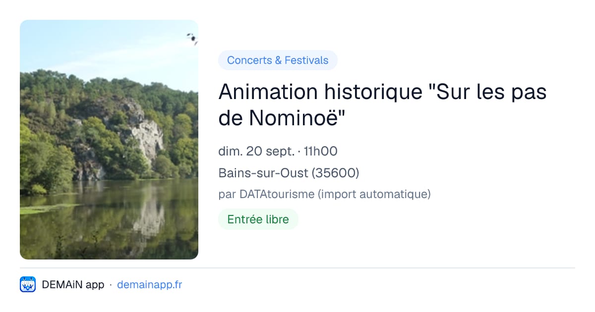 Animation historique "Sur les pas de Nominoë" — Bains-sur-Oust