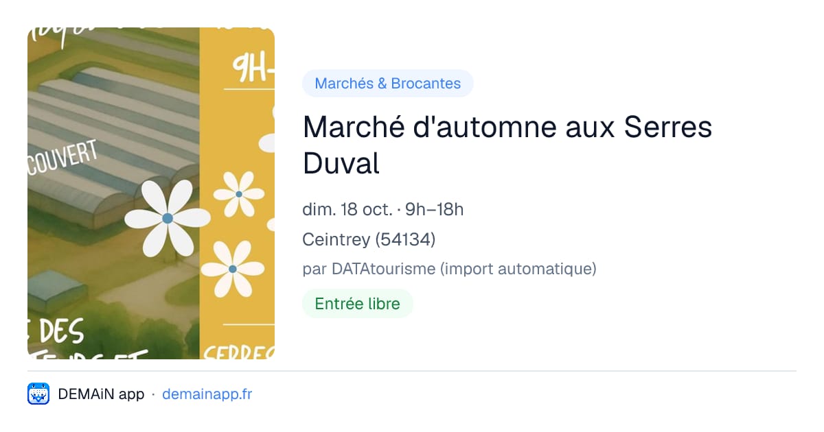 Marché d'automne aux Serres Duval — Ceintrey