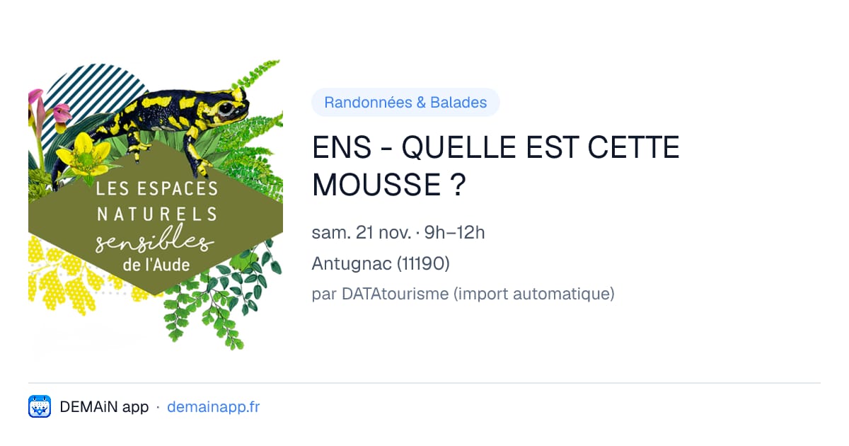 ENS - QUELLE EST CETTE MOUSSE ? — Antugnac