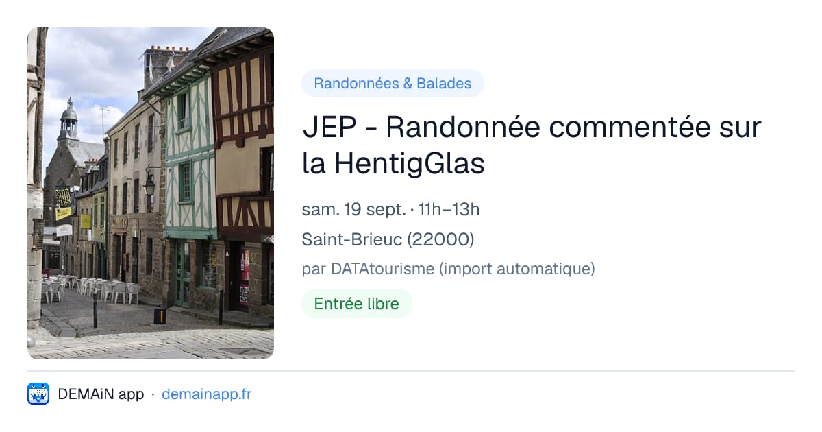 JEP - Randonnée commentée sur la HentigGlas — Saint-Brieuc