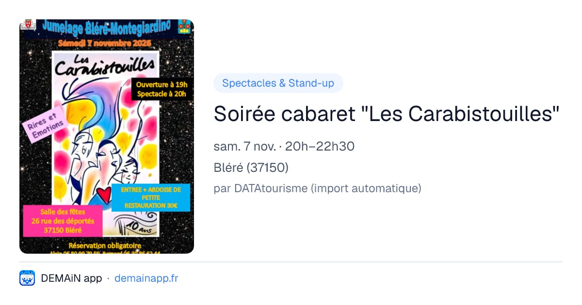 Soirée cabaret "Les Carabistouilles" — Bléré