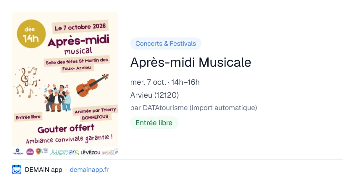 Après-midi Musicale — Arvieu