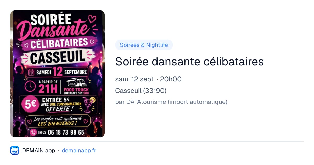 Soirée dansante célibataires — Casseuil