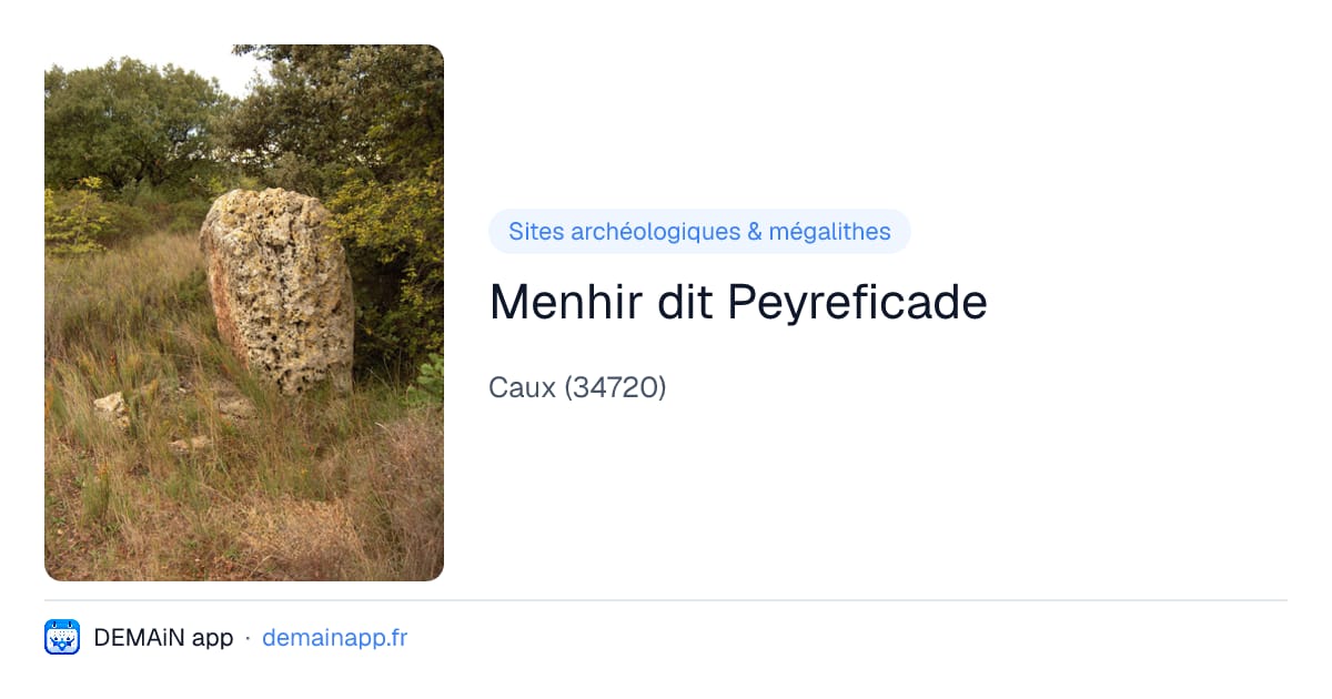 Menhir dit Peyreficade — Caux